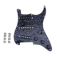 Fits US/Mexico Standard Fender Strat or Squier Strat like Affinity series etc, good replacement or upgrade option 11-Holes standard SSS strat style pickguard, large back shielding Standard single-coil pickups, ceramic magnet, wax potted, output: 5.7K...