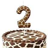 Giraffe Number 2 Birthday Candles, Animal Themed Cake Topper for Boys Girls Cake Decorations, Birthday Decorations Party Supplies, Number Candles for Party Decor