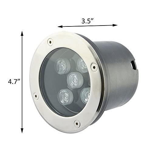 Rsn Led 5W Landscape Lights 12V Low Voltage Warm White Led Well Lights Ip67 Waterproof Ground Lights With Stainless Steel Cover, Landscape Lighting For Step,Deck, Garden Lights Outdoor（4 Pack） #TOP2