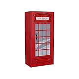 Couleur : Rouge Vipack SCWRLB London Bus Armoire avec 2 Portes MDF Rouge 90 x 56 x 190 cm