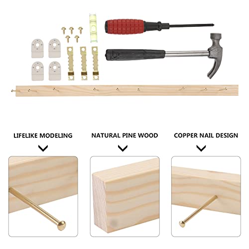 Lurrose Sieraden Organisator Wandmontage Houten Sieraden Houder Armband Staaf Met 7 Haken Voor Holding Oorbellen… - Image 4