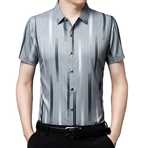 Chemise de plage boutonnée : évitez la chaleur avec nos rayures vertes d'été