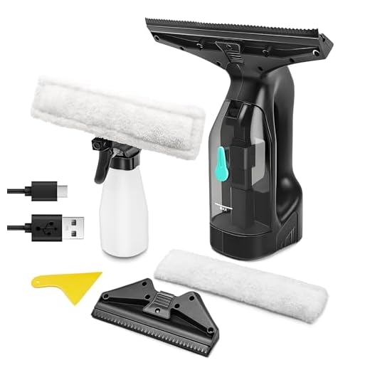 BLUEMARS Window Vacuum Cleaner Cordless, 35min Run Time, 2 Suction Nozzles (280mm & 170mm), Microfiber Cloth Spray Bottle, Type-C,Window Cleaner Tool Kit for Windows, Mirrors, Showers