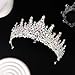 CIEHER Crystal Crown Tiara for Women Silver AB Rhinestones Princess Queen Crowns for Wedding Birthday Prom Pageant Party