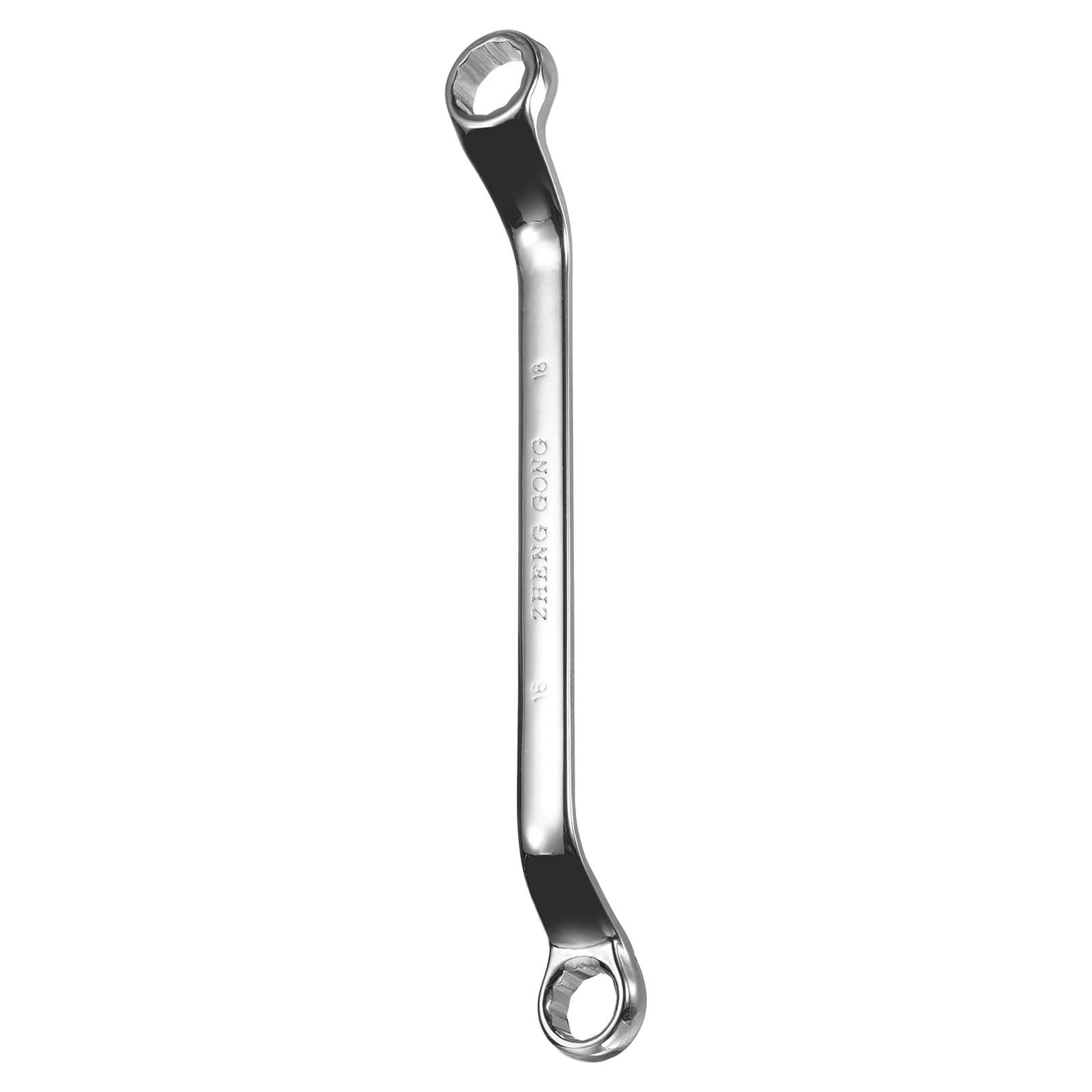 Llave de caja acodada de 75 grados, 16 mm x 18 mm, métrica, 12 puntas, acero aleado cromado espejo, llaves de caja dobles, llave de caja Torx de grado industrial larga, herramienta de reparación