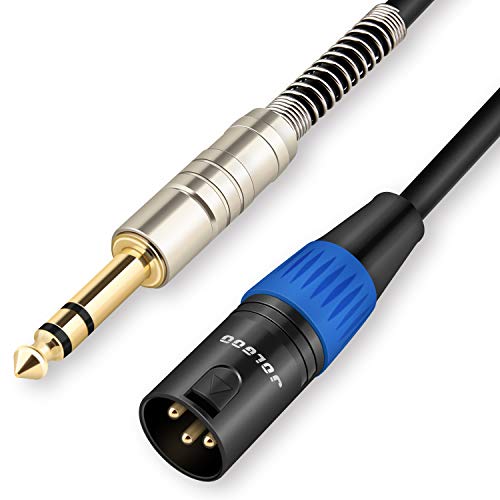 1/4 Inch TRS to XLR Male Cable, Balanced 6.35mm TRS Plug to 3-pin
