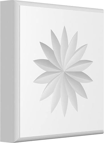 Ekena Millwork ROSP060X060X100SDG11 Roseta estándar con borde redondeado, 6 pulgadas de ancho x 6 pulgadas de alto x 1 pulgadas de alto, PVC