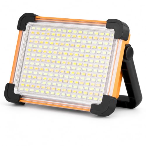 Image of YXQUA 150W Solar Rechargeable Work Light, 180 LED 12000LM Work Light with Stepless dimming, Digital Display Flood Light with Stand,USB Output Outdoor Working Light for Emergency Mechanic