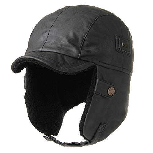 Preisvergleich Produktbild Comhats Warme Unisex Fliegermütze warme Winter Trappermütze kunstfell Schwarz