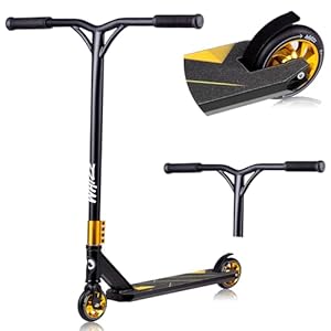 LIONELO Whizz Freestyle Stuntstep voor Kinderen en Volwassenen tot 100 kg, ABEC-9 Kogellagers, Aluminium Antislip Deck, HIC Compressiesysteem, 110 mm PU Wielen met Aluminium Kern, Veilige Achterrem