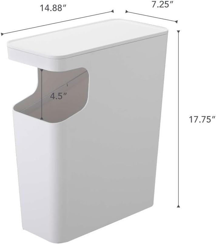 YAMAZAKI home Tower Side table and Trash can White - 3988