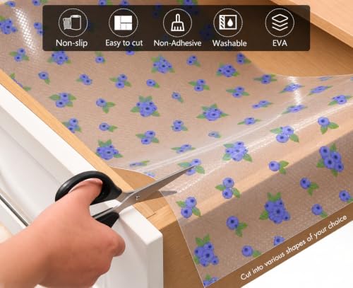 Image of Porslin Kitchen Shelf Liner 45cm x 5m, Non-Adhesive Waterproof Drawer & Cabinet Mat, Durable BPA-Free EVA Non-Slip Washable Shelf Paper for Kitchen Cabinets, Cupboards, Fridge, Wardrobe & Drawers SL02