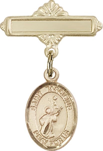 Gold Filled Lapel Pin with St. Tarcisius Charm and Polished Pin St. Tarcisius is the Patron Saint of Altar Boys/Altar Girls