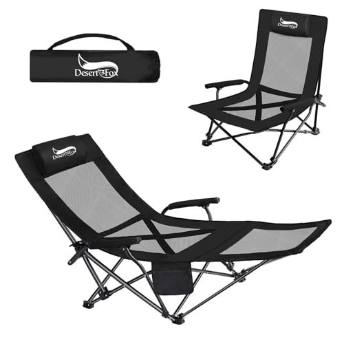 DESERT FOX キャンプ リクライニングチェア グリーン 2脚セット DesertFox リクライニングチェア キャンプ椅子 4way 仮眠 昼寝 4段階