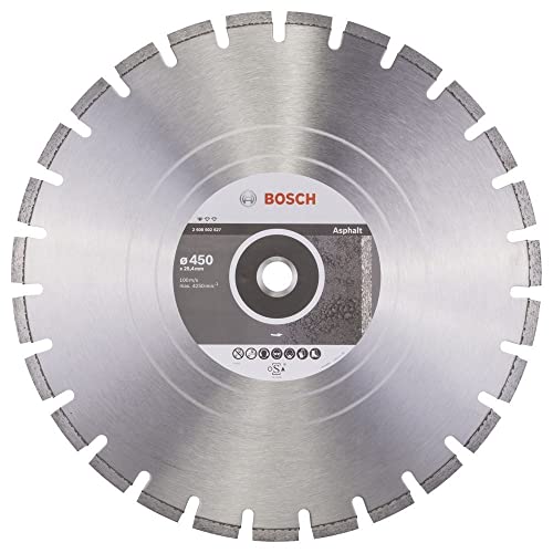 BOSCH Diamanttrennscheibe Standard für Asphalt, 450 x 25,40 x 3,2 x 8 mm, 2608602627