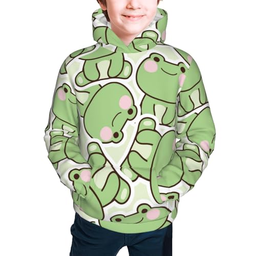 Cute Frog Kids Pullover Hoodies Boys Sweatshirts Girls Athletic Clothes with Pocket2