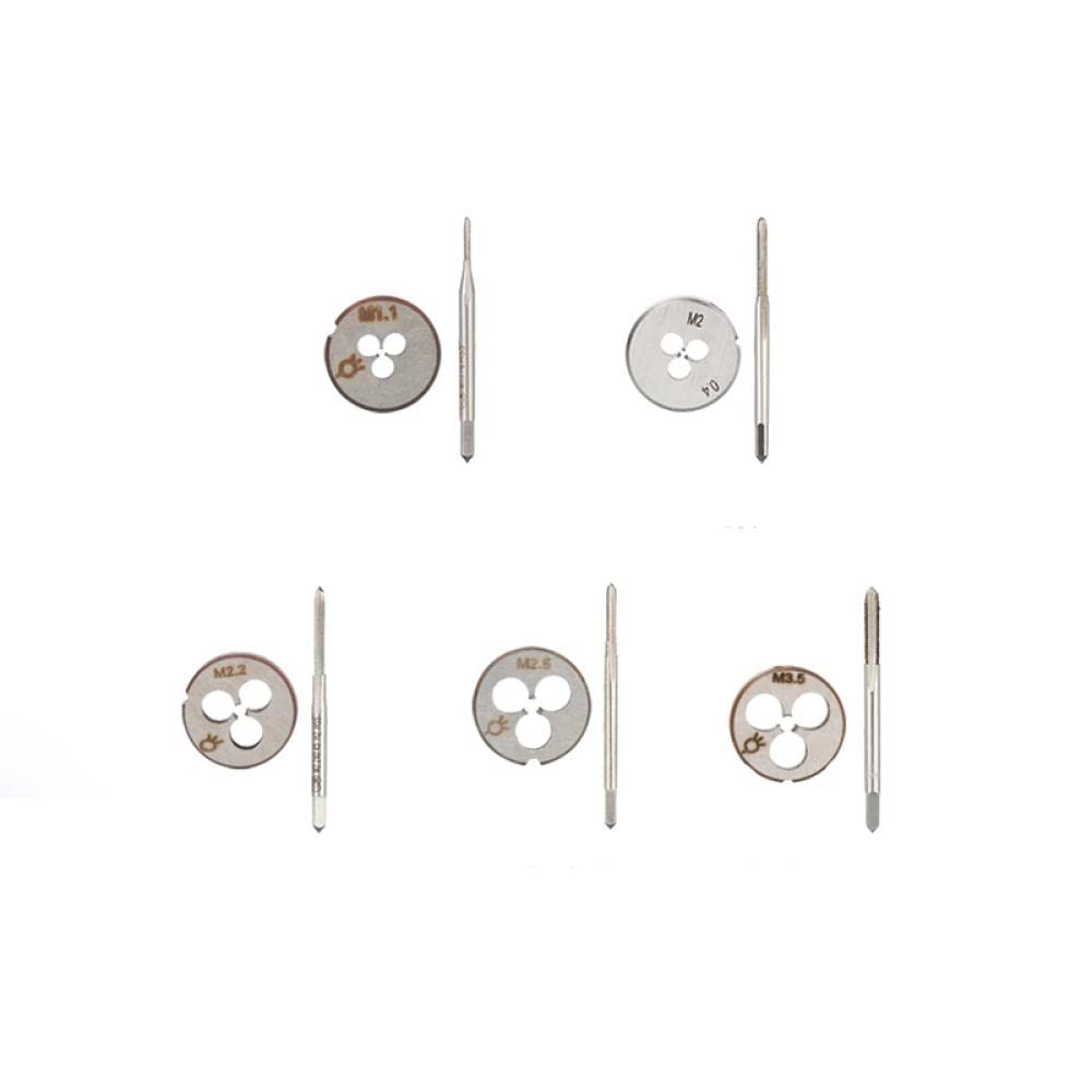 Juego de 2 machos de roscar métricos para máquina de Mano Derecha, miniherramientas de roscar M1.1, M2, M2.2, M2.5 y M3.5 (M3.5 x 0.6)