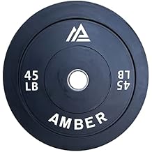Olympic Bumper Plates 2-Inch Stainless Steel Hub, Durable Rubber Weight Plates - Perfect for Cross-Training, Weightlifting, and Gym Fitness - 45lb Pair