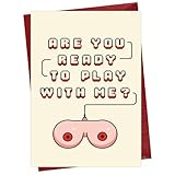 Cheerin Funny Anniversary Card with Envelopes - Naughty Love Cards for Him from Her - Romantic Card for Husband, Boyfie, Fiance - Hilarious Birthday Gifts for Gamer Boyfriend 5x8 Inch