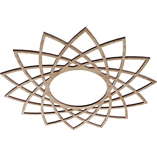 Image of Ekena Millwork 20 inchOD x 7 3 /4 inchID x 3 /8 inchT Eleanor Wood Fretwork Pierced Ceiling Medallion, Red Oak