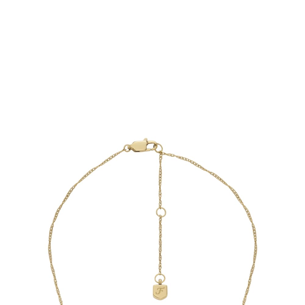 FOSSIL Women's goldfarbene Edelstahlkette mit Karabinerverschluss Runde Halskette mit Anhängern