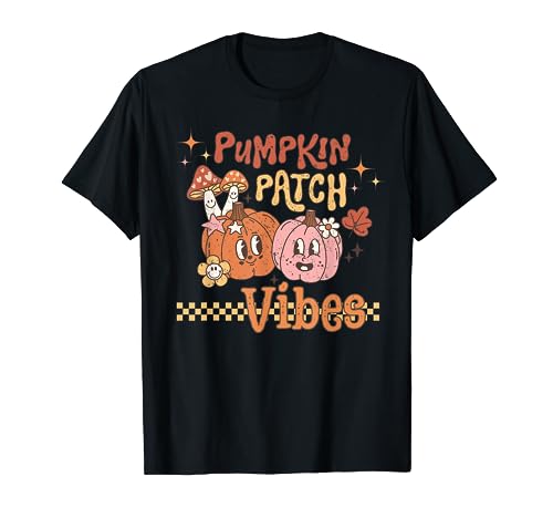 Camiseta retro vintage de temporada de otoño Pumpkin Patch Vibes Camiseta