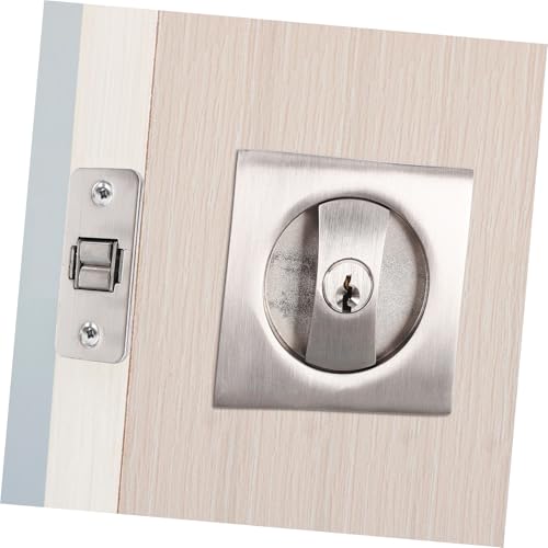 Gadpiparty 1 set Cerradura Invisible para Puerta de Bolsillo Llave Moderno Herraje de Privacidad para Puertas de Bolsillo Construcción de Metal Acabado Cepillado para Uso en Hogar miniatura 5