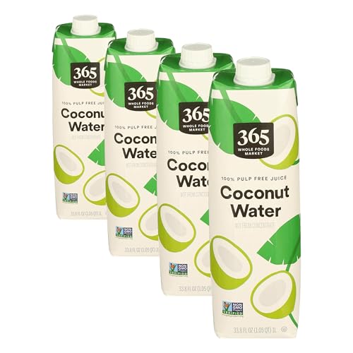 Image of 365 by Whole Foods Market,Coconut Water,33.8 Fl Oz,(Pack of 4)