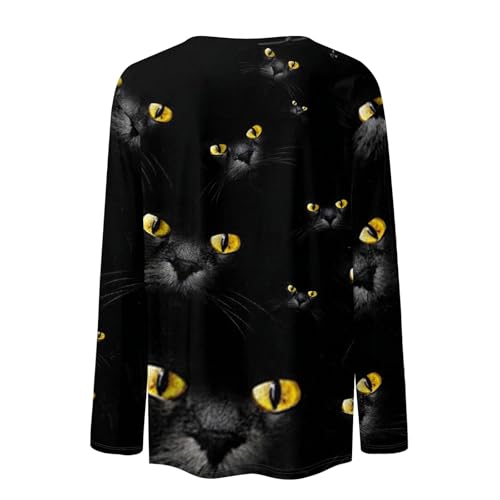 Halloween Shirts for Women Long Sleeve Plus Size Fashion Crewneck Comfortable Tshirts Halloween Costumes for Women