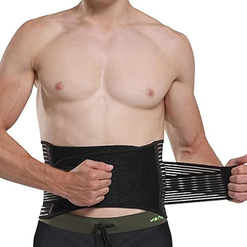 Rhinocerosdance Back Brace with Support Struts and Adjustable Pull Straps and Breathable, Back Support Belt for Relieves Pain, Lumbar Support, for Perfect Fit (M, L, XL) Cover
