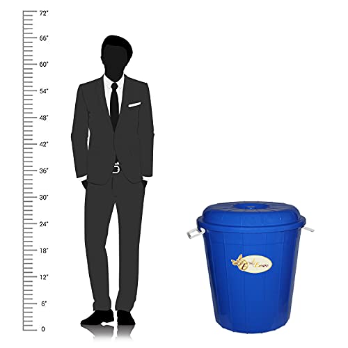 Image of AOOMI Multipurpose Plastic Storage Bucket Drum 100 LTR With Lid (1, Multi),Open Top