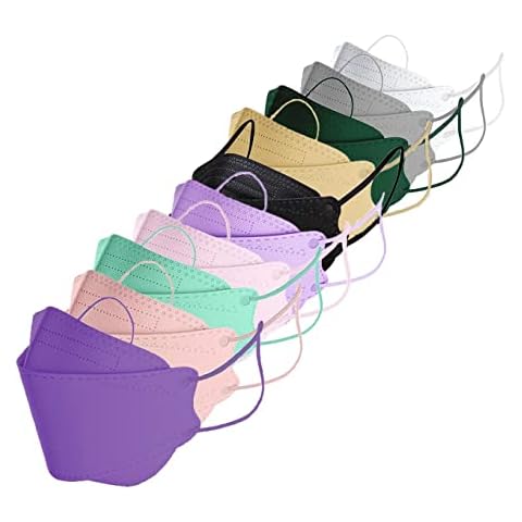 Rmaytiked 100Pcs 4-Ply Multicolored KF94 Face Masks 3D Mouth Shields Filter Cover