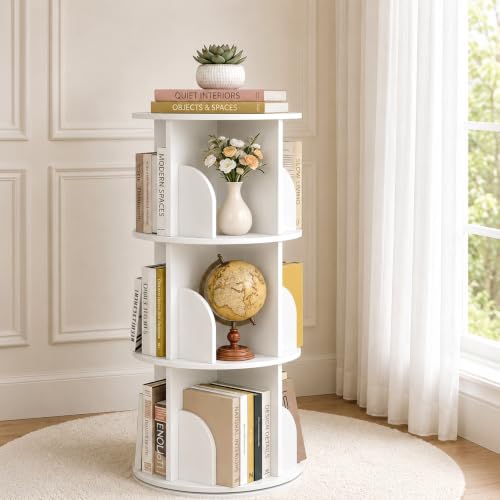3 Tier Rotating Bookshelf Tower