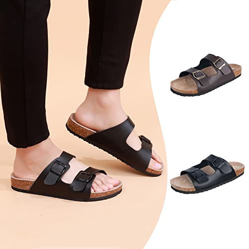 WTW Men's Slides Sandals Cork Footbed Shoes Adjustable Strap Summer Beach Comfort Sandals for Men2