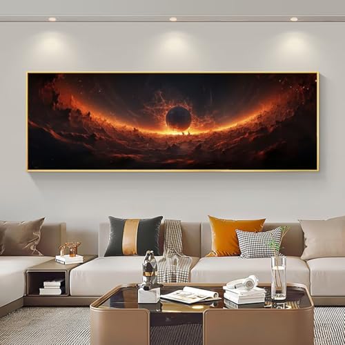 5D Diamond Painting Lune Fantastique pour Sublimer la Décoration de Votre Salon 45x130cm