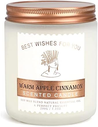 Scented Candles Gifts for Women, Cinnamon & Apple Candles for Home Decoration, Soy Wax Candles - 7 Oz 45 Hour Burn Time | Aromatherapy Candles Gifts for Valentines Day