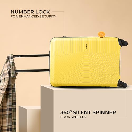 Image of Stony Brook by Nasher Miles Crescent Hard-Sided Polypropylene Check-in Luggage Yellow 28 inch |75cm Trolley Bag