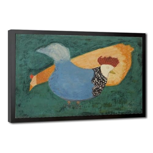 Toile deux poules Milton Clark Avery pour décoration murale salon et bureau