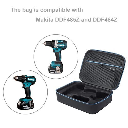 Supremery Torba kompatybilna z Makita DDF485Z DDF484Z akumulatorowa wiertarko-wkrętarka, etui, akcesoria, walizka, kompaktowa torba do przenoszenia