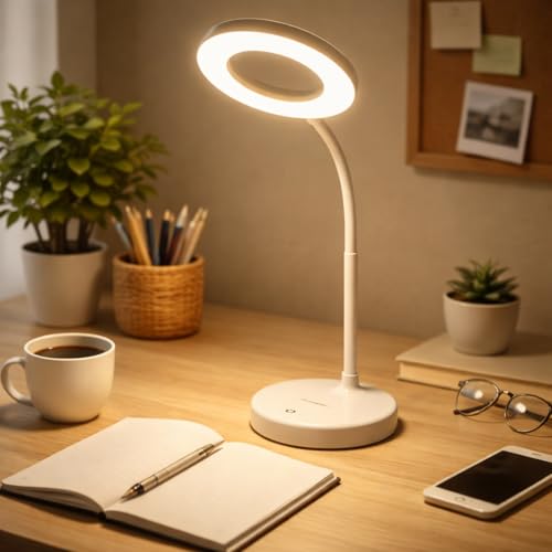 Image of Lexton Sparkle Rechargeable LED Table Lamp with Touch Dimming | 3 Colour Modes Warm, Cool & Natural White | Type-C Charging Port | Suitable for Study Room, Office Desk, Hotel & Bedroom