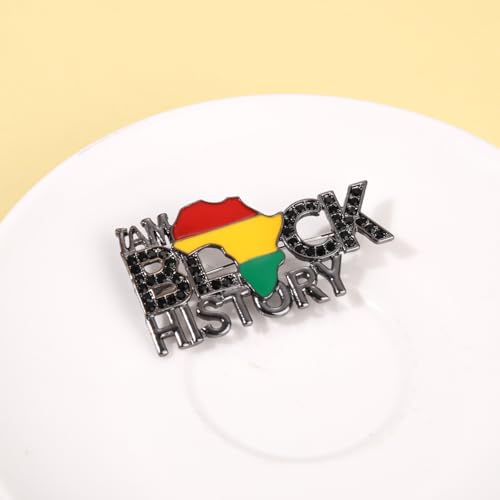 Image of African Brooches for Women Juneteenth Brooch Pins Enamel Black History Africa Map Brooches Black Queen Power Fist Lapel Pins Black History Month Juneteenth African Jewelry Accessories Outfits Party Favors Gifts