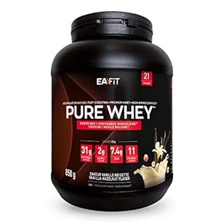 Proteine in Polvere Whey 850 g Gusto Vaniglia Nocciola| 31 g per Shaker Proteine | Whey Protein Concentrate e Isolate | BCAA + L-Glutammina + Taurina | Integratore per Massa Muscolare |Con 11 Vitamine