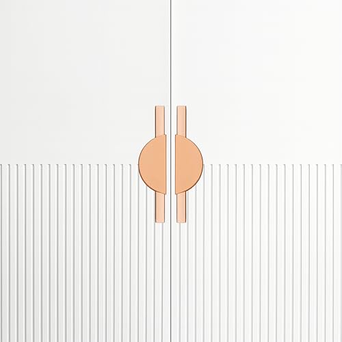 Image of Polo 19 cm Aluminum Wardrobe Handle /Rose Gold TT Finish /160mm Hole to Hole /Modern Wardrobe & Cabinet Pull Handle for Home & Office Furniture /Wardrobe Door Handle - Pack of 2(Left & Right)