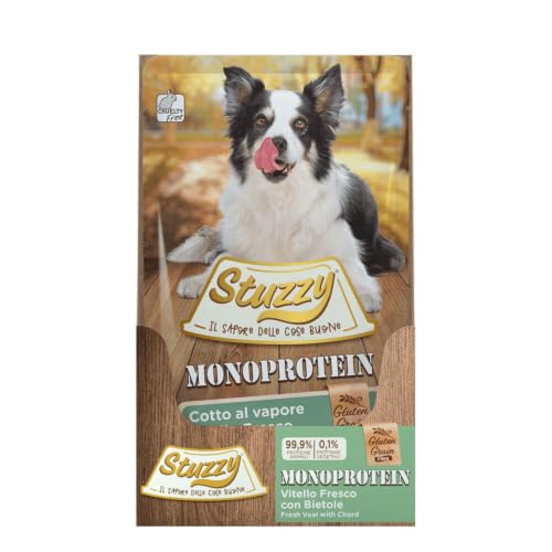 Stuzzy, Monoprotein, Getreide- und Glutenfrei, Feuchtnahrung für Erwachsene Hunde mit frischem Kalb und Mangold in Paté - Gesamt 1… – Ansicht 3