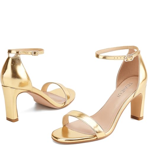 Heels for Women Round Toe Heeled Sandals Chunky High Heels with Ankle Strap Heels for Women Dressy Block Heels4