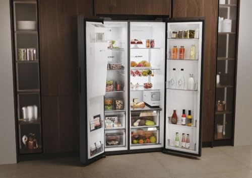 Haier HSW79F18DIPT – Réfrigérateur Américain 601L – No-Frost – MultiAirFlow – Humidity Zone – WiFi – Distributeur 3 Fonctions – Finition Noir Mat