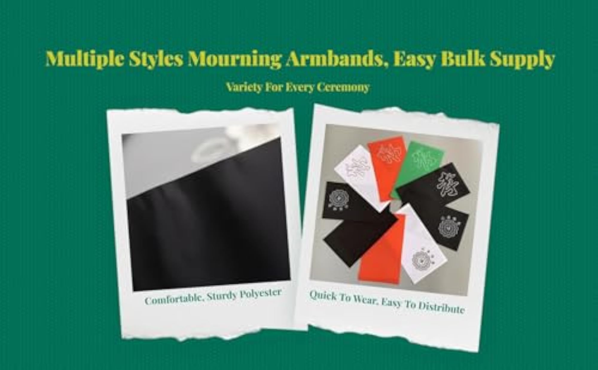 Mourning Sleeve Band, Memorial Lapel Pin, Funeral Accessory, 100Pcs