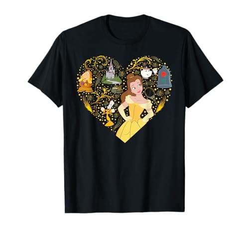 Disney Princess Belle Collage Heart T-Shirt