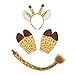 Kangnice Fashion Giraffe Costume Accessories Ears Hooves Tail Plush Set for Role Play in Themed Parties Giraffe Tail