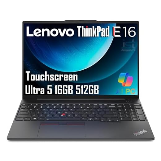 Lenovo ThinkPad E16 Gen 2 Business AI PC Laptop (16" FHD+ Touchscreen, Intel 12-Core Ultra 5 125U (> i7-1355U), 16GB DDR5, 512GB SSD), Fingerprint Reader, Backlit, Thunderbolt 4, Ethernet, Win 11 Pro